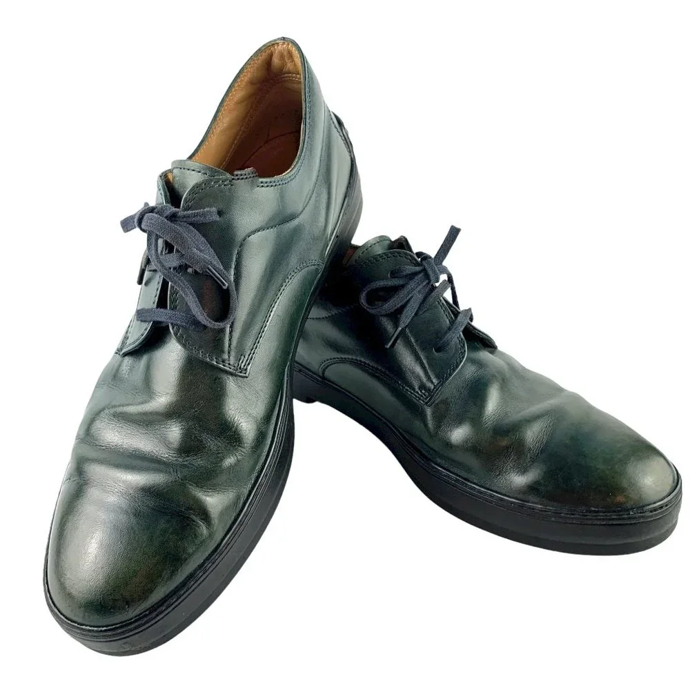 TOD'S Olive Green‎ Italian Leather Vibram Sole Casual Derby